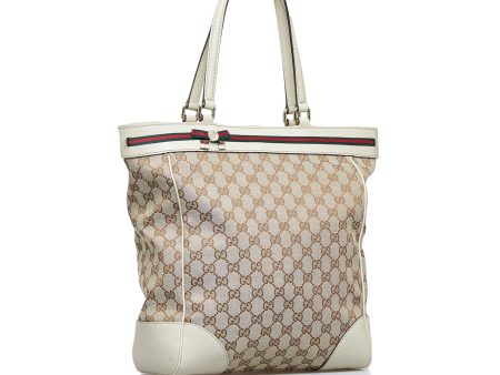 Beige Gucci GG Canvas Mayfair Tote Bag on Sale