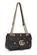 Gucci,  Black Faux Pearl Matelassé Leather Marmont Shoulder Bag Small, Black Hot on Sale