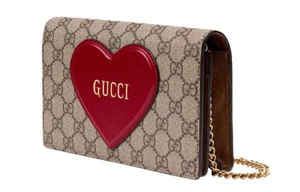 (WMNS) Gucci Logo 3D Love Canvas Chain Shoulder Messenger Bag   Red Valentine s Day limited 648948-20QAS-8570 For Cheap