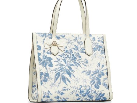 White Gucci GG Ribbon Herbarium Tote Online Hot Sale