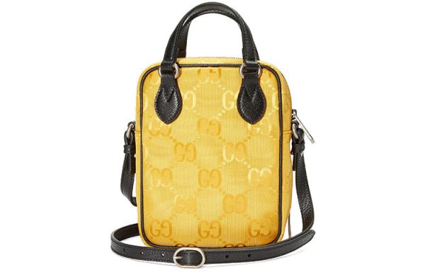 Gucci Off The Grid OTG Environmental Friendly Series Logo Leather Logo Nylon handbag Unisex   Yellow   Black 625850-H9HAN-7673 Cheap