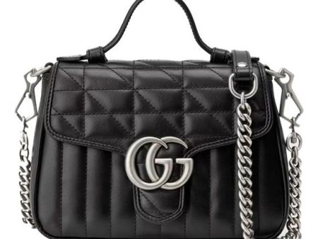 (WMNS) Gucci GG Marmont Mini Top Handle Bag  Black  583571-UM8AN-1000 For Sale