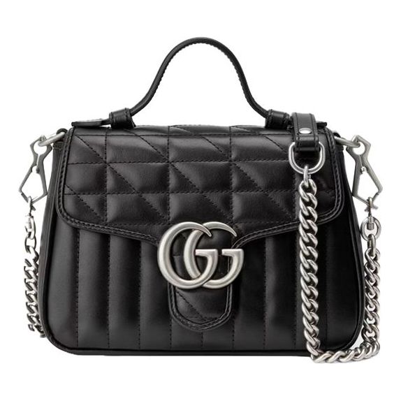 (WMNS) Gucci GG Marmont Mini Top Handle Bag  Black  583571-UM8AN-1000 For Sale