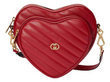 (WMNS) Gucci Interlocking G Mini Heart Shoulder Bag  Hibiscus Red  751628-AACCL-6433 on Sale