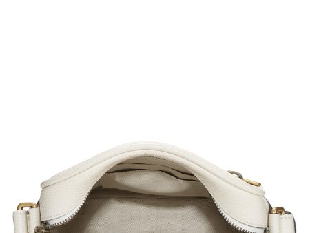 Gucci,  White Logo Print Leather Vertical Camera Bag Small, White Supply