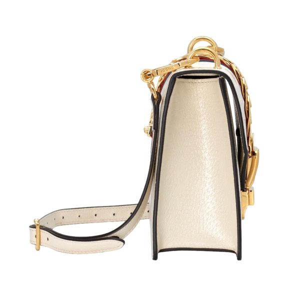 Gucci Sylvie Bee Star Ivory Leather Shoulder Bag Hot on Sale