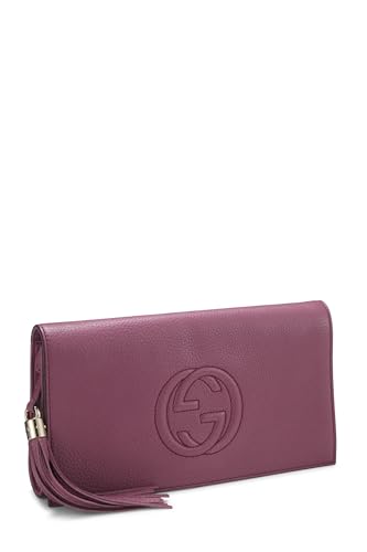 Gucci,  Purple Grained Leather Soho Clutch, Purple Online