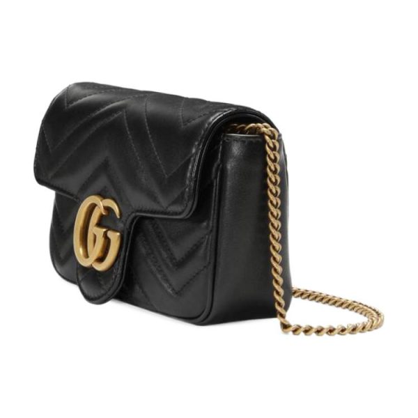 (WMNS) Gucci GG Marmont Matelasse leather super mini bag  Black  476433-DSVRT-1000 For Cheap