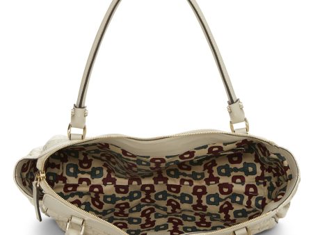 Gucci,  White Guccissima D-Ring Abbey Zip Tote, White Cheap