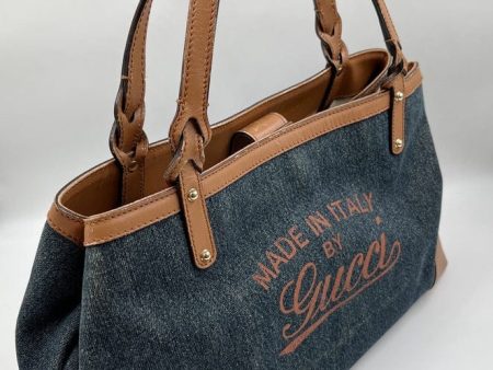 Vintage Gucci Denim  Made in Italy  Tote Bag For Cheap