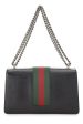 Gucci,  Black Leather Dionysus Web Shoulder Bag Small, Black Fashion