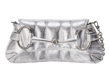 (WMNS) Gucci Horsebit Chain Small Shoulder Bag  Silver Leather  764339-AACY5-8106 For Sale