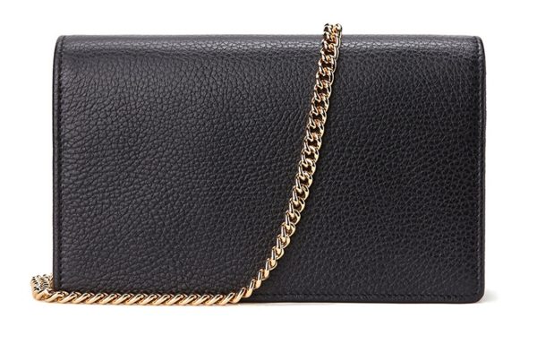 (WMNS) Gucci Marmont Leather Mini Chain Bag  Black Gold  497985-CAO0G-1000 Hot on Sale