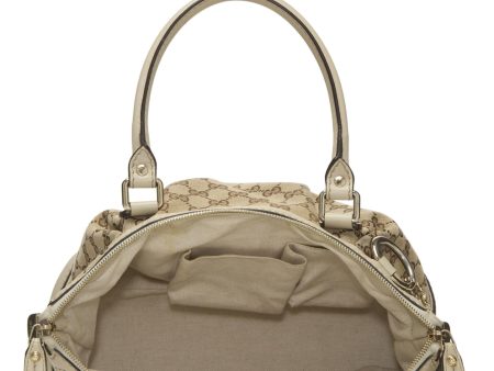 Gucci,  White Original GG Canvas Zip Sukey Hobo Large, White Online Hot Sale