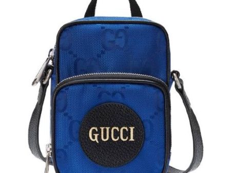 Gucci Off The Grid OTG Environmental Friendly Series Logo Leather Logo Nylon handbag Mini Blue Black 643882-H9HLN-4267 Online Sale