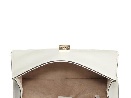 Gucci,  White Leather Sylvie Shoulder Bag, White Online Hot Sale