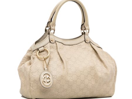 Beige Gucci Guccissima Sukey Tote Bag For Cheap