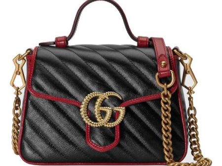 (WMNS) Gucci GG Marmont Series mini hand Bag Single Shoulder Bag Black 583571-0OLFX-8277 Online Sale