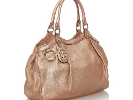 Beige Gucci Sukey Leather Tote Bag Fashion